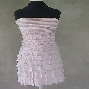 Express strapless, layered,ruffled dress